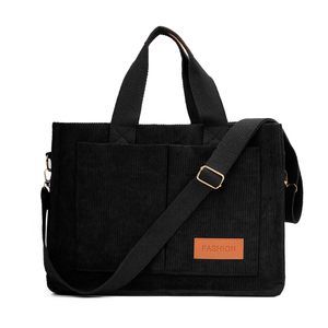 Fashion Corduroy Crossbody Bag Tote Bag With Pockets Square :]